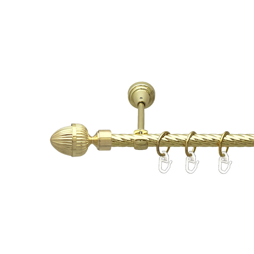 Карниз Orvit Одеон металевий однорядний відкритий скручена труба кільце металеве Золото 16 мм 160 см (00-00024828) Львів - фото 1