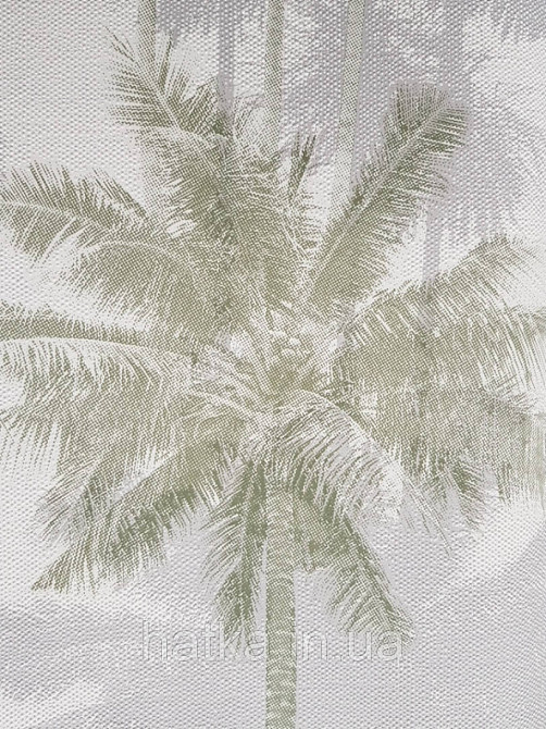 Шпалери вінілові на флізелін Marburg 82205 Giulia пальми дерева гілки листя зелені сірі на білому Київ - фото 4