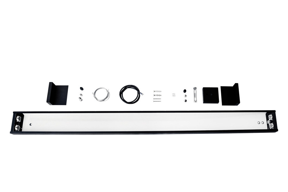 Підвісний лінійний світильник під лампу Т8 led 2-1200 чорний Київ - фото 6