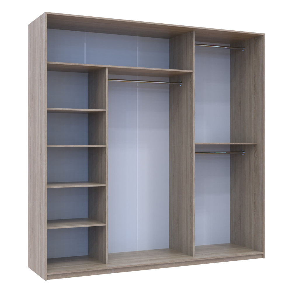 Шкаф-купе трехдверный Doros Сити Лайт 225х60х225 см Дуб сонома (DRS-011099) Львов - изображение 6