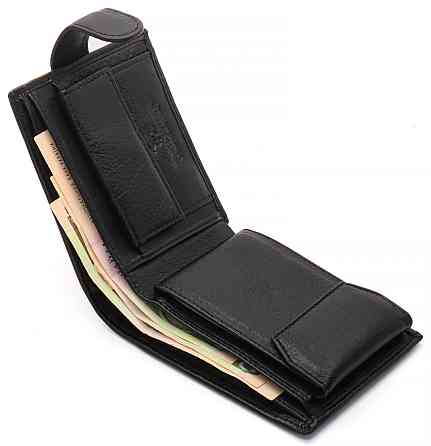 Чорне чоловіче портмоне з натуральної шкіри із візитницею Marco Coverna MC-2057-1 Київ