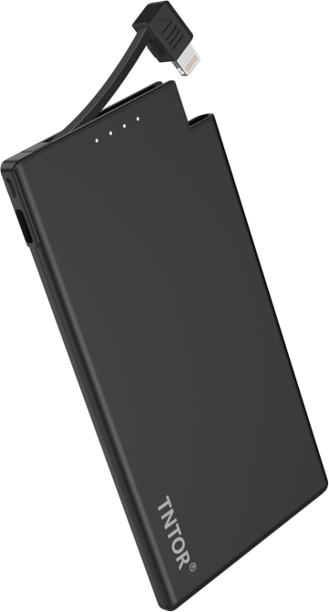 Повербанк 5000 миллиампер-часов со встроенным Lightning кабелем для iPhone, тонкий Power Bank, LED индикатор, 115 граммов Киев - изображение 10