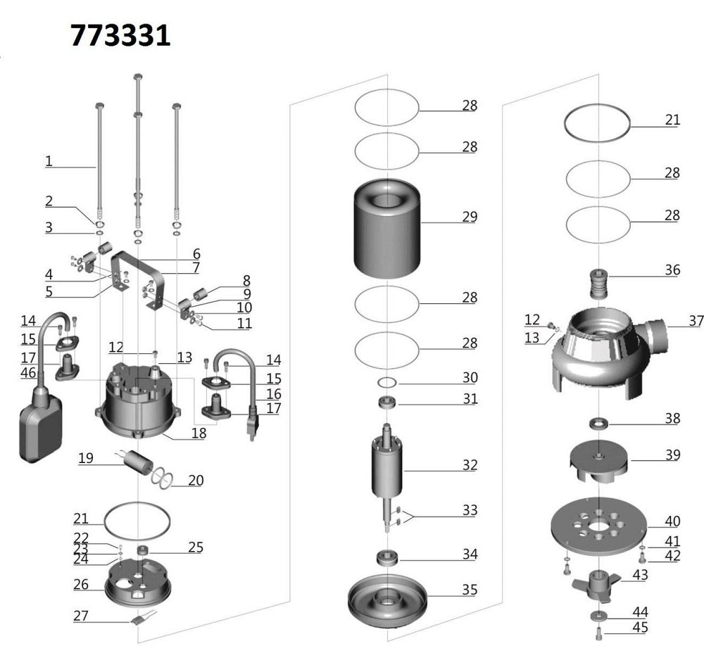 Насос канализационный 1.1кВт Hmax 7м Qmax 270л/мин (с ножом) AQUATICA (773331) Ровно - изображение 3