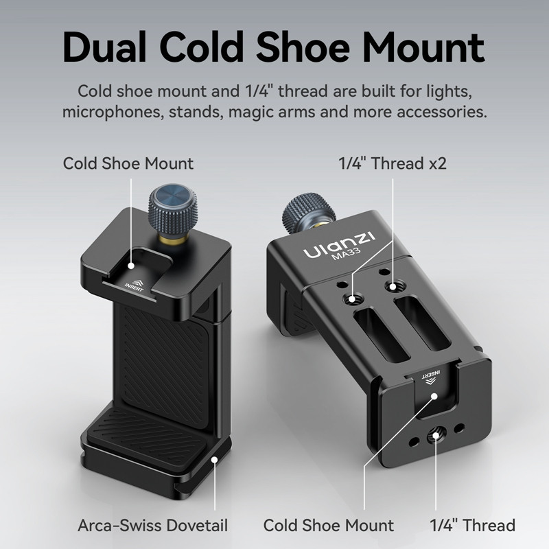 Тримач для телефону Ulanzi MA33 Phone Holder Black Одеса - фото 7