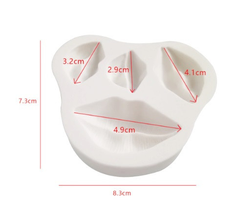 Молд силиконовый Губы 83 на 73 мм серый Киев - изображение 2