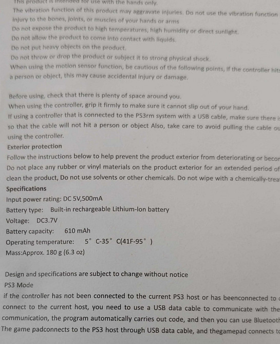 Sony Playstation 3 ПК Dualshock3 Бездротовий джойстик Bluetooth Новий Харків - фото 4