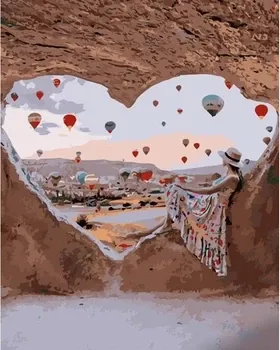 Набір для розпису по номерах Серце Каппадокії Strateg розміром 40х50 см (GS1279), шт Київ - фото 1