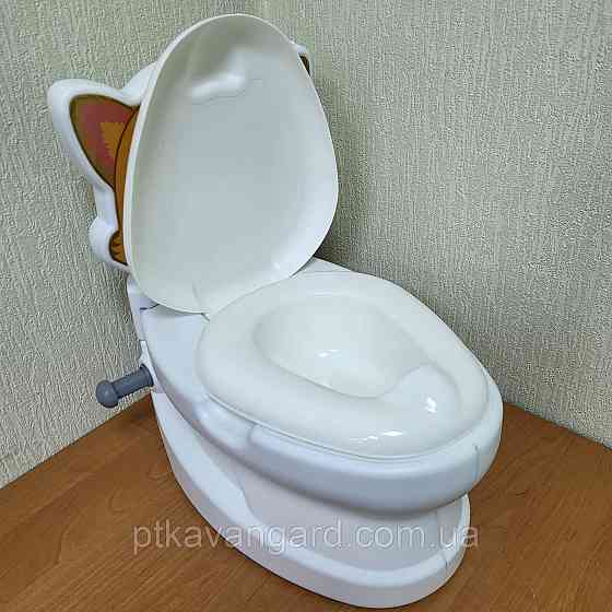 Дитячий горщик у вигляді унітазу Котик Pilsan 07-563 (звук слива, підсвічування, спинка, горщик, що знімається) Хмельницький