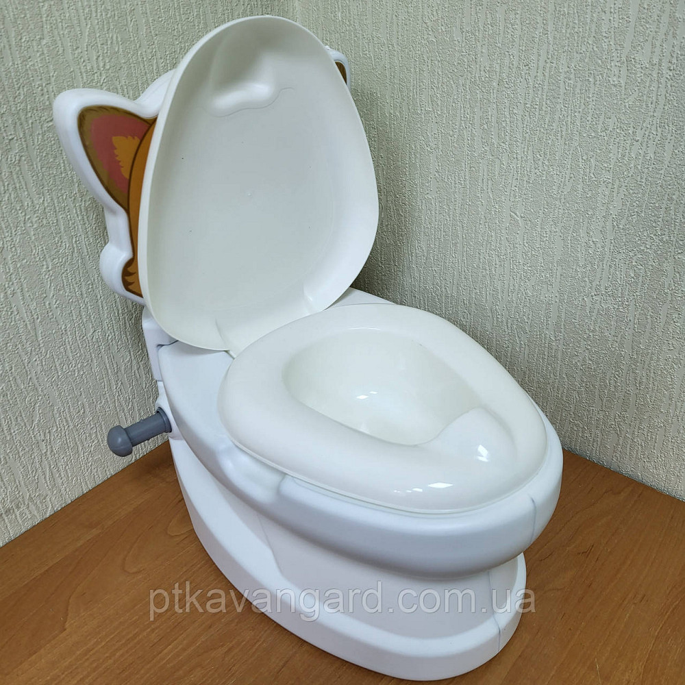 Дитячий горщик у вигляді унітазу Котик Pilsan 07-563 (звук слива, підсвічування, спинка, горщик, що знімається) Хмельницький - фото 2