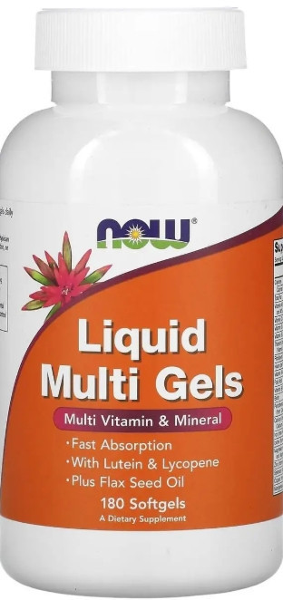 Мультивітаміни Now Foods Liquid Multi Gels 180 гел капс Київ - фото 1