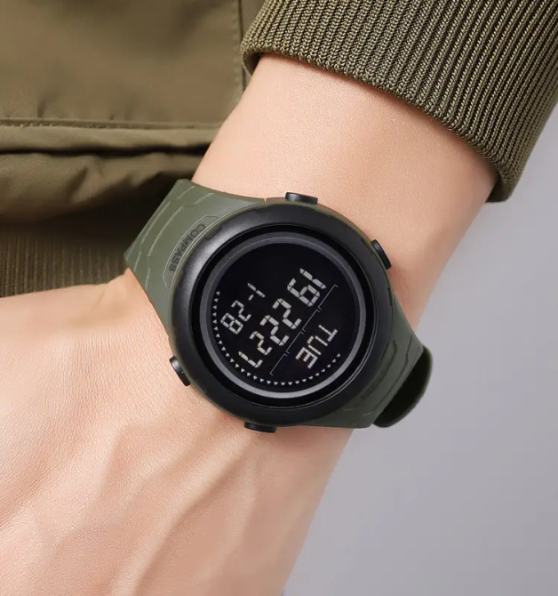 Годинник чоловічий наручний спортивний Skmei 2166 Compass з компасом і крокоміром (Зелений з чорним) Київ - фото 5