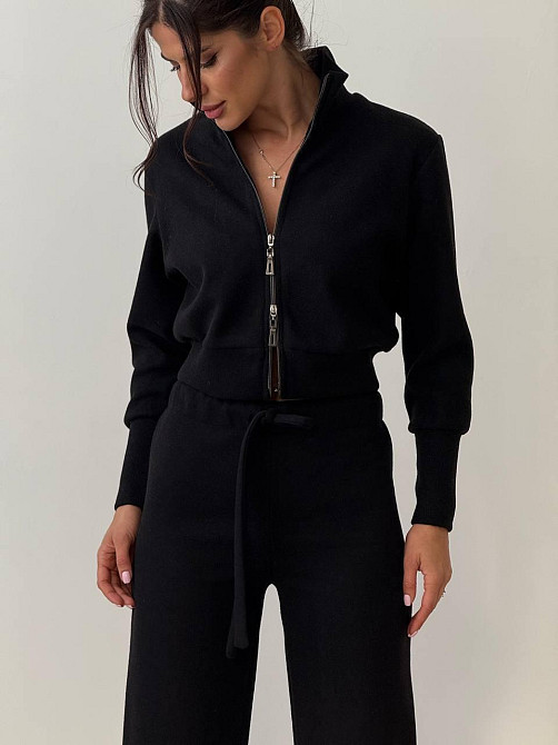 Жіночий базовий теплий костюм: кофта та штани щільна ангора в'язання Чорний, 42/44 Одеса - фото 5