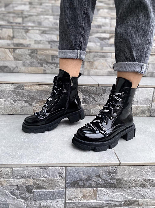 SOTHBY'S Жіночі черевики чорні з натуральної лакованої шкіри демісезонні р. 37, 39, 40 (4196) / Коломыя - изображение 6