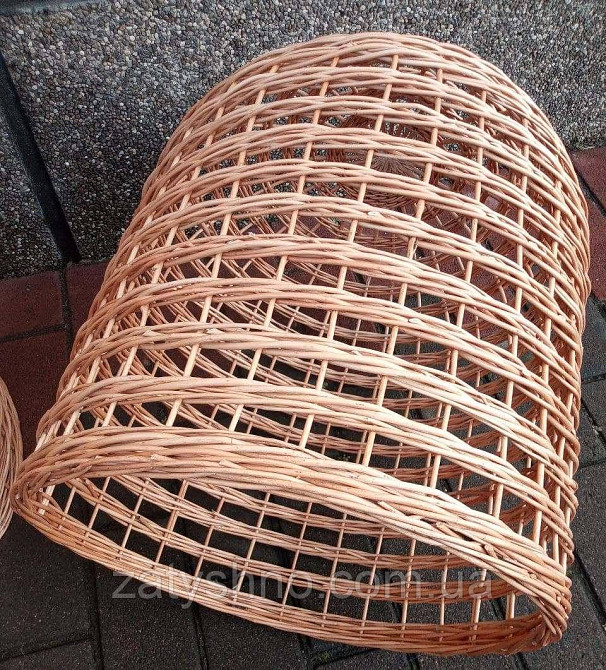 Люстра плетена з візерунком купол із лози Київ - фото 1