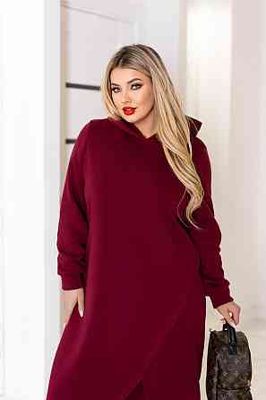 Тепла трикотажна сукня міді з капюшоном "Era" | Норма і батал Марсала, 54-56 Київ