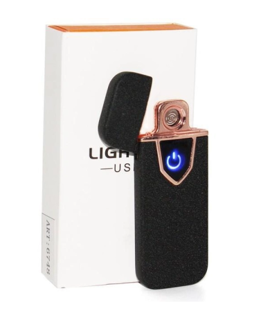 Спіральна сенсорна електрична запальничка USB UKC 711 Black 6748 Київ