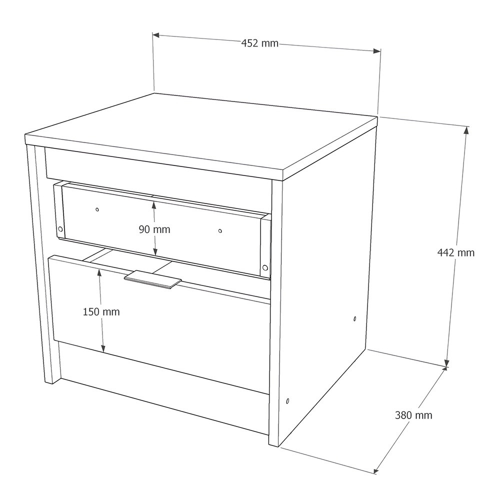 Тумба приліжкова Еверест Сіті-450 45,2х38х44,2 см Дуб сонома/Графіт (DTM-071089) Львів - фото 8