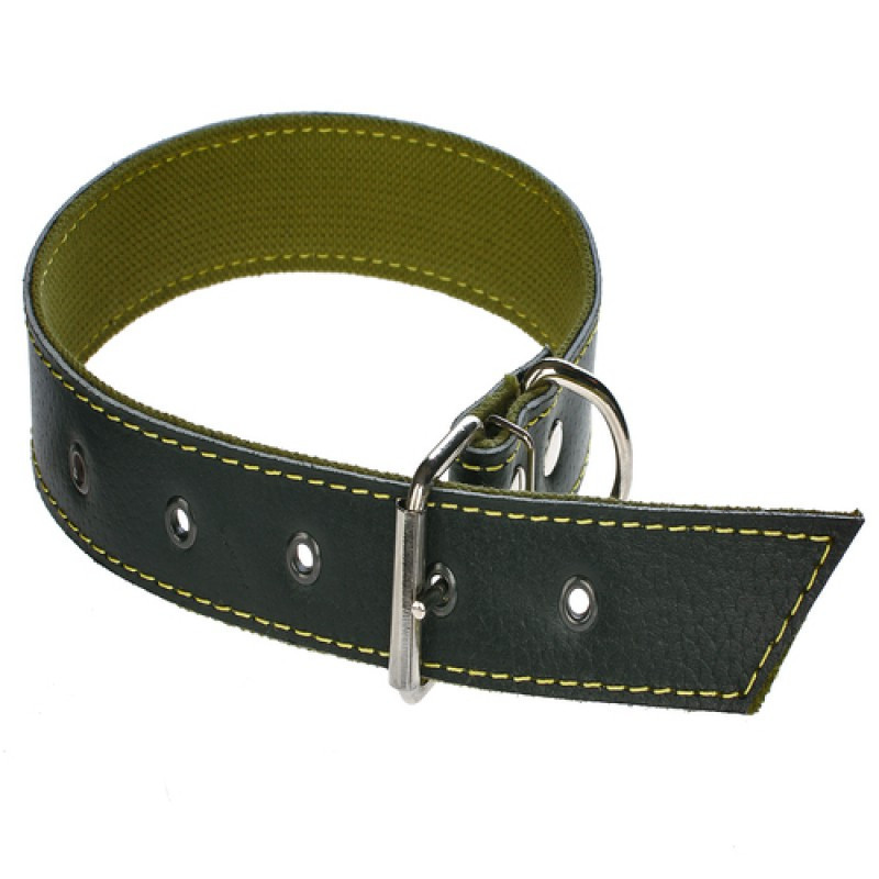 Нашийник 507 35мм "Економ" подвійний "х/б+шкіра" Вінниця - фото 1