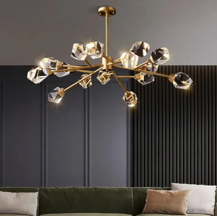Світлодіодна кришталева люстра Смарагд 8612 (Золота) на 12 плафонів Вінниця - фото 3