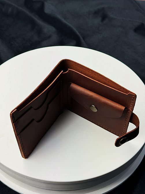 Класичний гаманець із натуральної шкіри SD004 (Світло-коричневий) Суми - фото 4