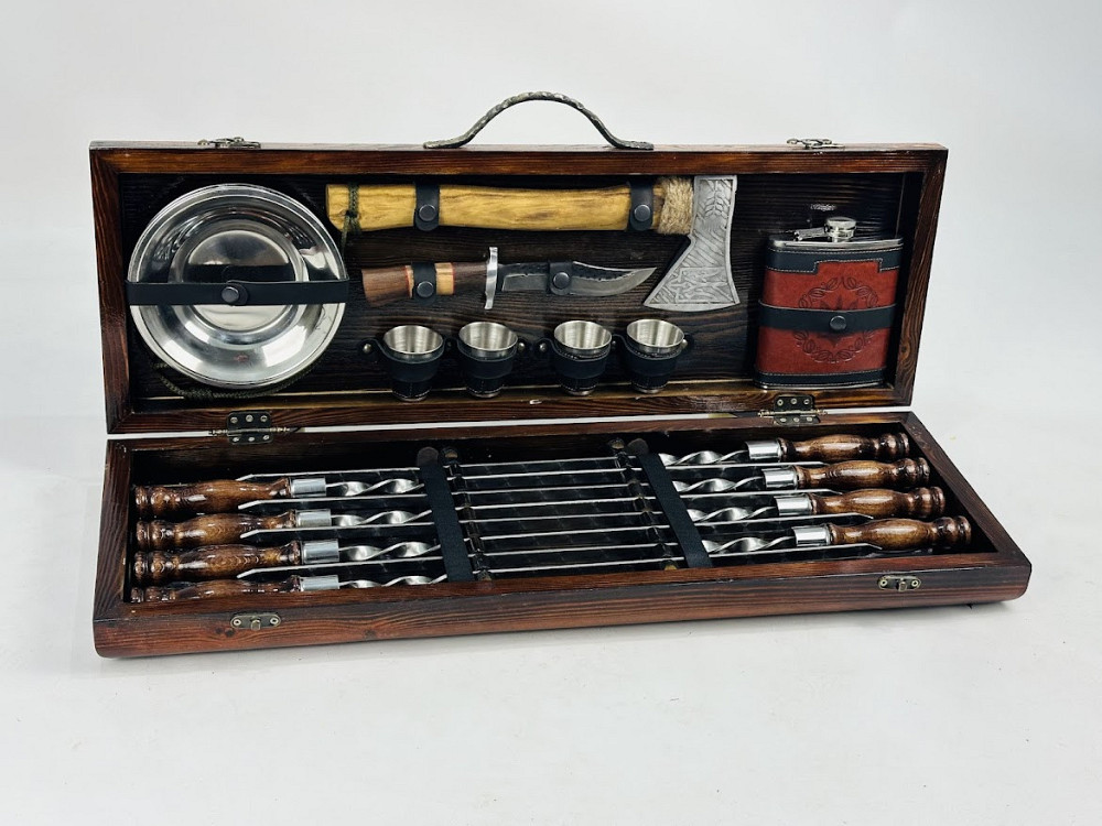 Подарунковий набір шампурів у дерев'яному кейсі ВЕНГЕ HAPPY DAYS Тернопіль - фото 2