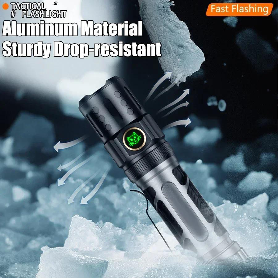 Ручний ліхтар YEMAO YM-А6, 2200LM, P80 LED, Zoom, 1x18650 акум, TYPE-C Дніпро - фото 8