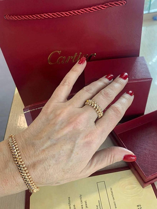 Cartier кільце Juste un Clou «зубчики» — напилення лимонне / біле / рожеве золото / розм. 17-19 Одеса - фото 7
