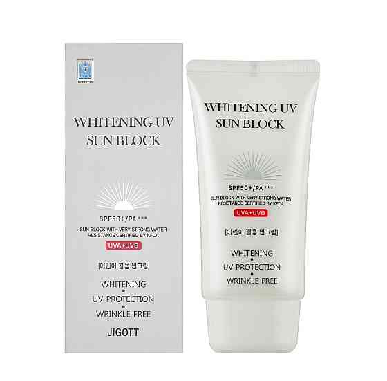 Солнцезащитный отбеливающий крем WHITENING UV SUN BLOCK CREAM SPF50 PA+++ Jigott 70 мл Киев