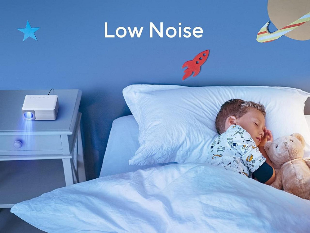 Мини-проектор AKIYO O1 портативный домашний кинотеатр с подставкой, поддержка 1080P, белый Киев - изображение 7