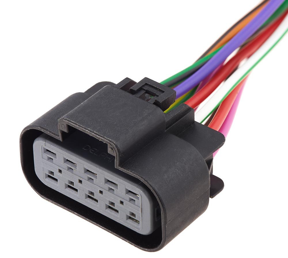 Електричний з'єднувач із дротом, 10-контактний Чорний, Пластик, Київ - фото 1