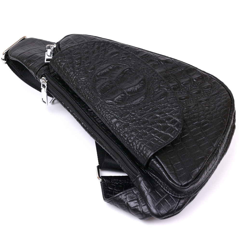 Мужская сумка из натуральной кожи через плечо Черный (Vintage) Киев - изображение 9