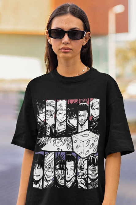 Футболка для мальчика аниме Магическая битва оверсайз (рост от 165 до 180 ) Черний AnimeJ0903m Днепр - изображение 4