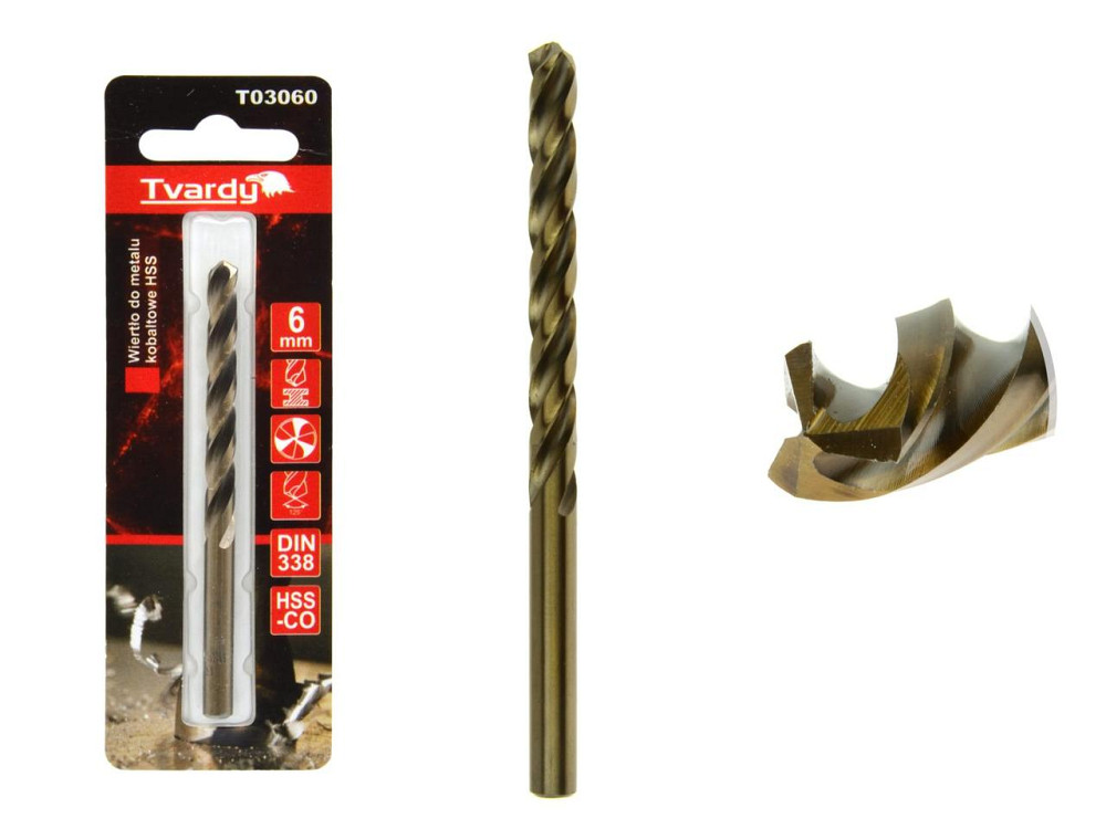 Свердло металу кобальтове "Tvardy" HSS-Co M35 (DIN338) діаметром  6,0мм Киев - изображение 1