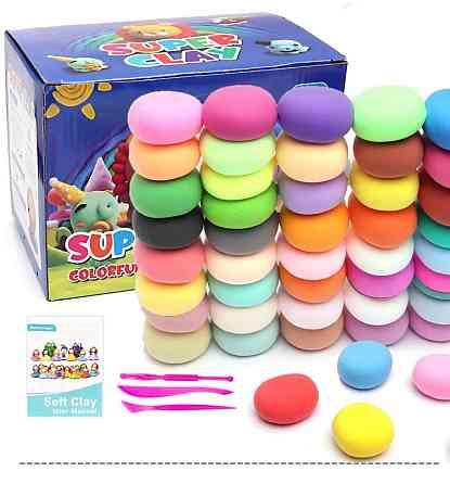 Набор воздушный пластилин мягкая глина, масса для лепки, разноцветный детский пластилин 24 шт. в упаковке Каменец-Подольский