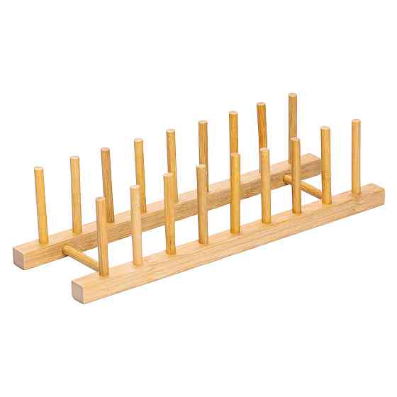 Yiwu Підставка для тарілок та кришок дерев'яна на кухню 35×11×9 (см) HB-40-13 Київ