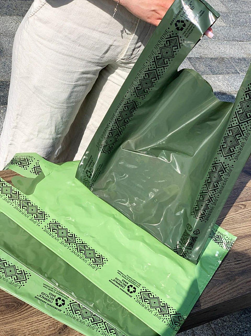 Пакет майка 34(2х8)х57, 50 мкм (50 шт.) темно-зеленый, LOVE UA Павлоград - изображение 3