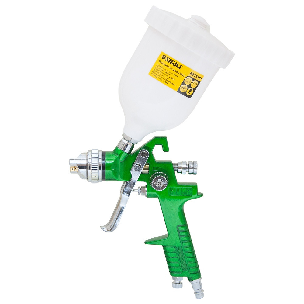 Sigma Краскораспылитель HVLP Ø1.3мм 140-280л/мин 3бар в/б 600мл (пласт) зеленый SIGMA (6812101) Коломыя - изображение 1