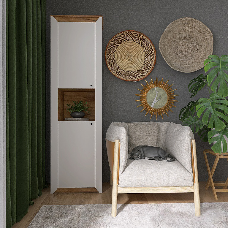 Пенал відкритий Еверест Нордік-600 Білий + Дуб крафт золотий (DTM-5533) Львів - фото 2