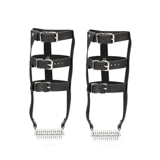 Кожаная портупея для голеностопа со шпорами Liebe Seele Leather High Heel Ankle Harness Silver Львов