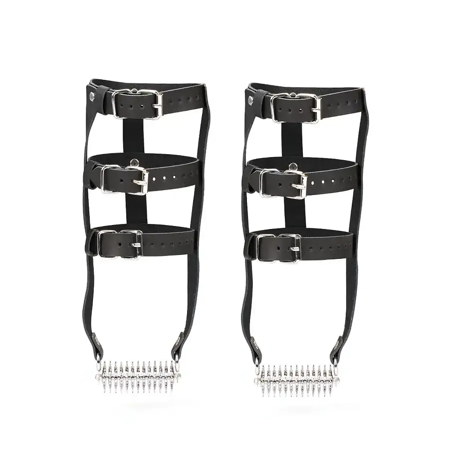 Кожаная портупея для голеностопа со шпорами Liebe Seele Leather High Heel Ankle Harness Silver Львов - изображение 2