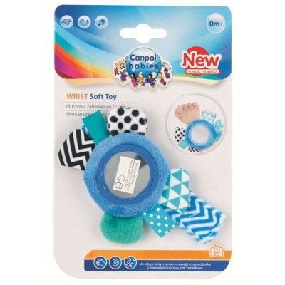 Брязкальце Canpol плюшева на руку з дзеркалом 0 Zig Zag синій (68/056_blu) Вінниця - фото 1