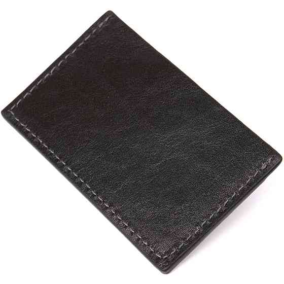 Маленький шкіряний картхолдер Чорний (GRANDE PELLE) Київ