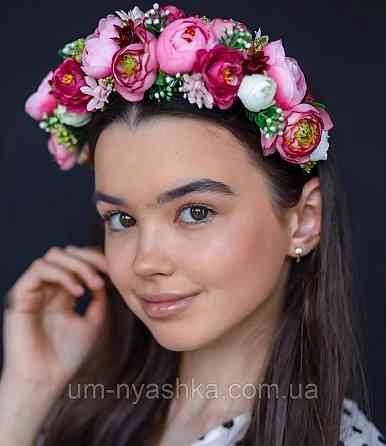 Ободок обруч с цветами 