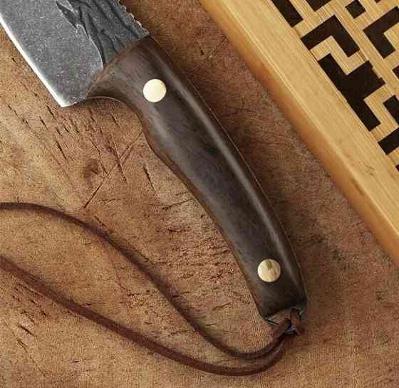 Походний ніж, ніж для полювання, рибацький ніж, ніж для кемпінга та природи, 20 см, нержавіюча сталь, коричневий Київ