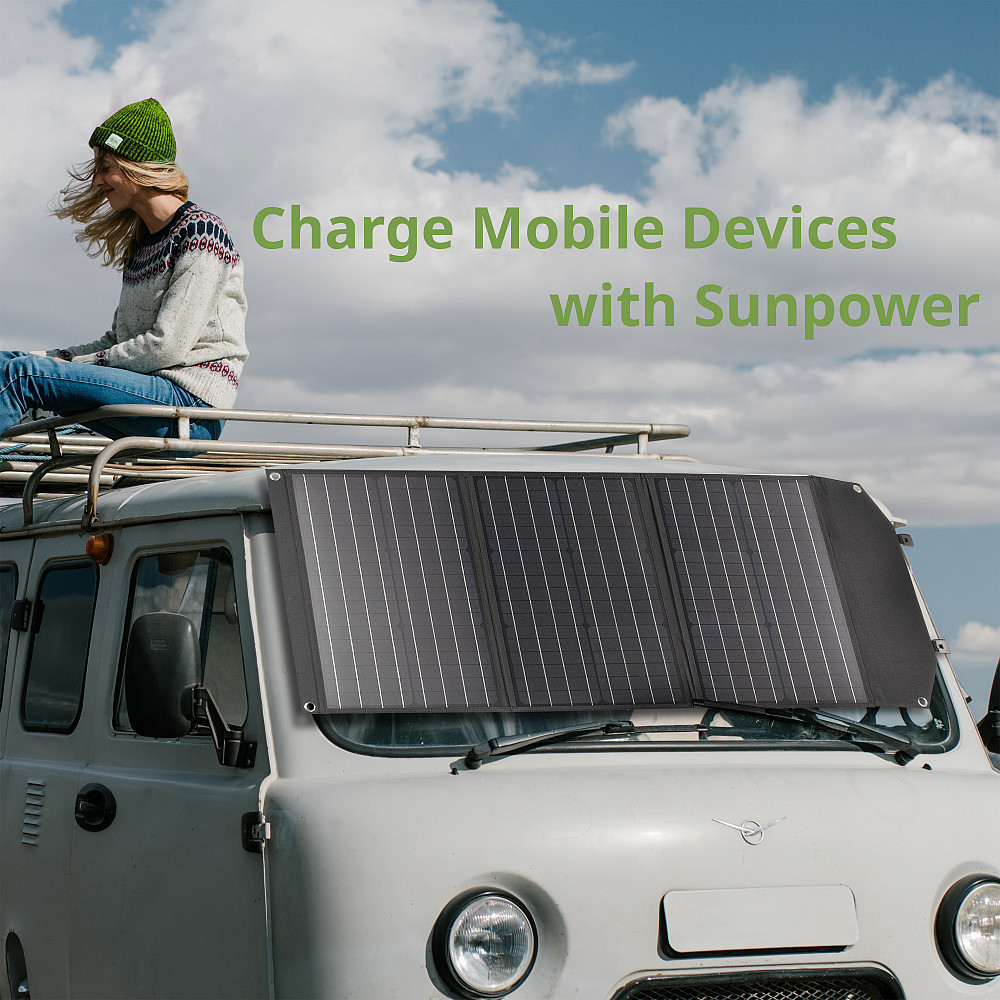 Портативний зарядний пристрій сонячна панель Bresser Mobile Solar Charger 120 Watt USB DC (3810070) Київ - фото 3