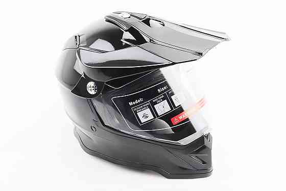 Шолом кросовий/ендуро/АТV зі склом BLD-819-7 L (59-60см), ЧОРНИЙ глянець Киев