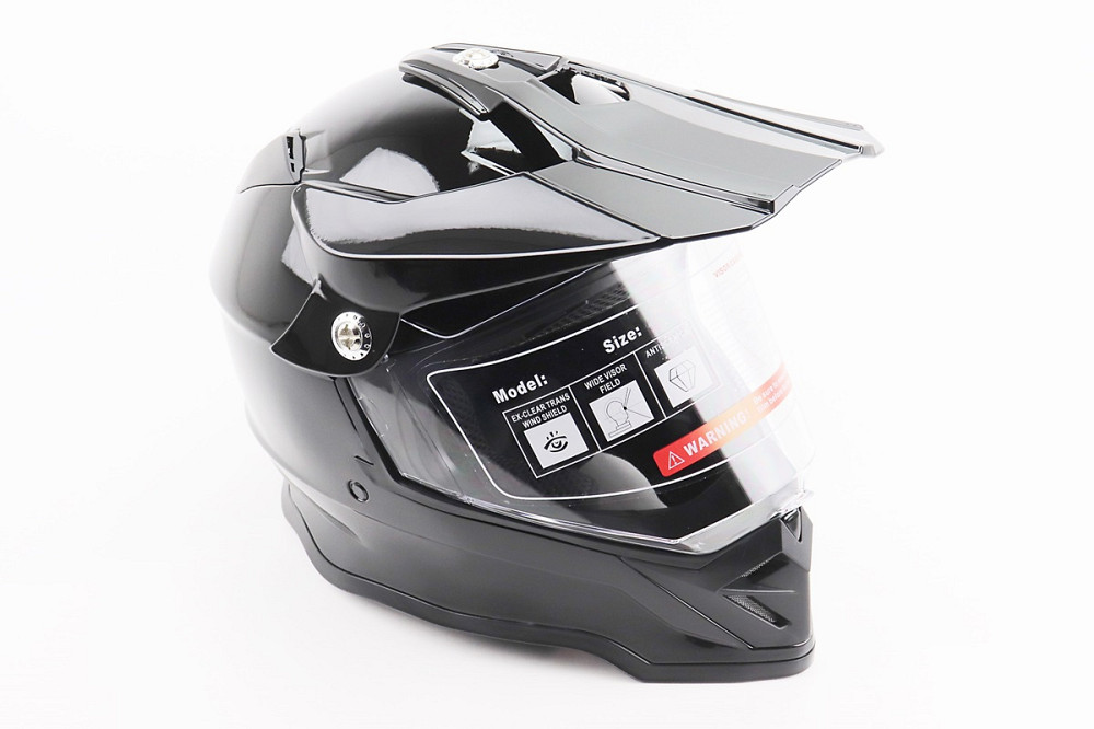 Шолом кросовий/ендуро/АТV зі склом BLD-819-7 L (59-60см), ЧОРНИЙ глянець Київ - фото 1