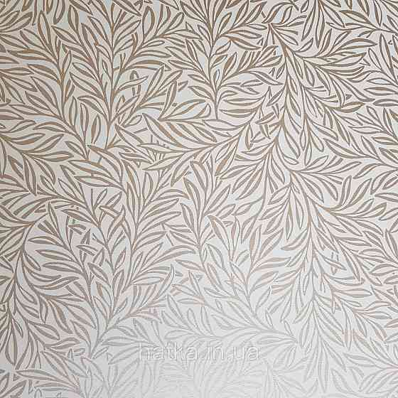 Шпалери флізелінові екологічно чисті Rasch Salisbury 0.53х10 листя гілки маленькі золотисті на пісочному Київ
