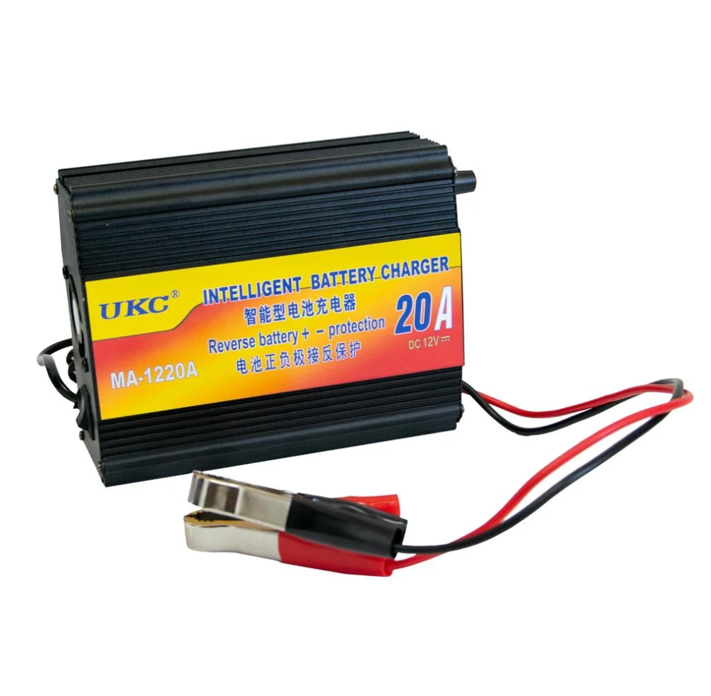 Зарядний пристрій для акумуляторів UKC MA-1220A 12 V 20 A (для олив'яно-кислотних АКБ) + LCD імпульсний Чорний Вінниця - фото 1
