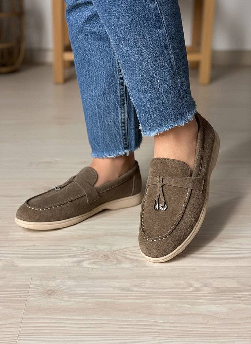 Туфли женские Meideli 509-3 лоферы из натуральной замши с кисточками бежевые, 36, 23 см Киев - изображение 5